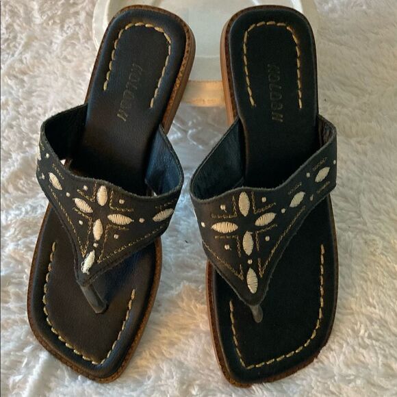 Kolosh Black & Tan Sandals 6 - Picture 6 of 6